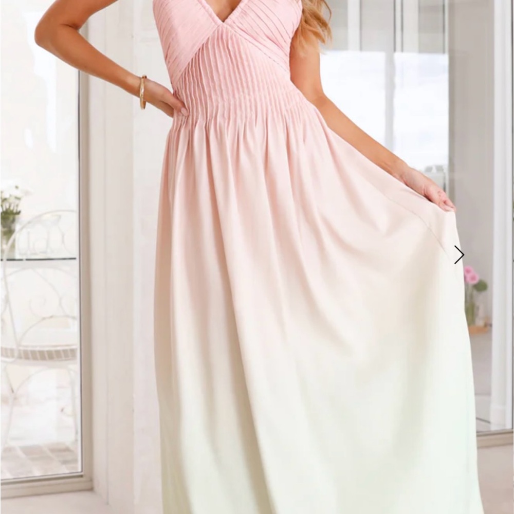 Hello Molly Pastel Pink and Green Maxi Dress - Picture 8 of 9